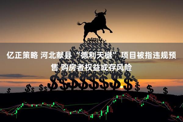 亿正策略 河北献县 “德利天樾” 项目被指违规预售 购房者权益或存风险