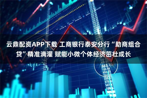 云鼎配资APP下载 工商银行泰安分行“助商组合贷”精准滴灌 赋能小微个体经济茁壮成长